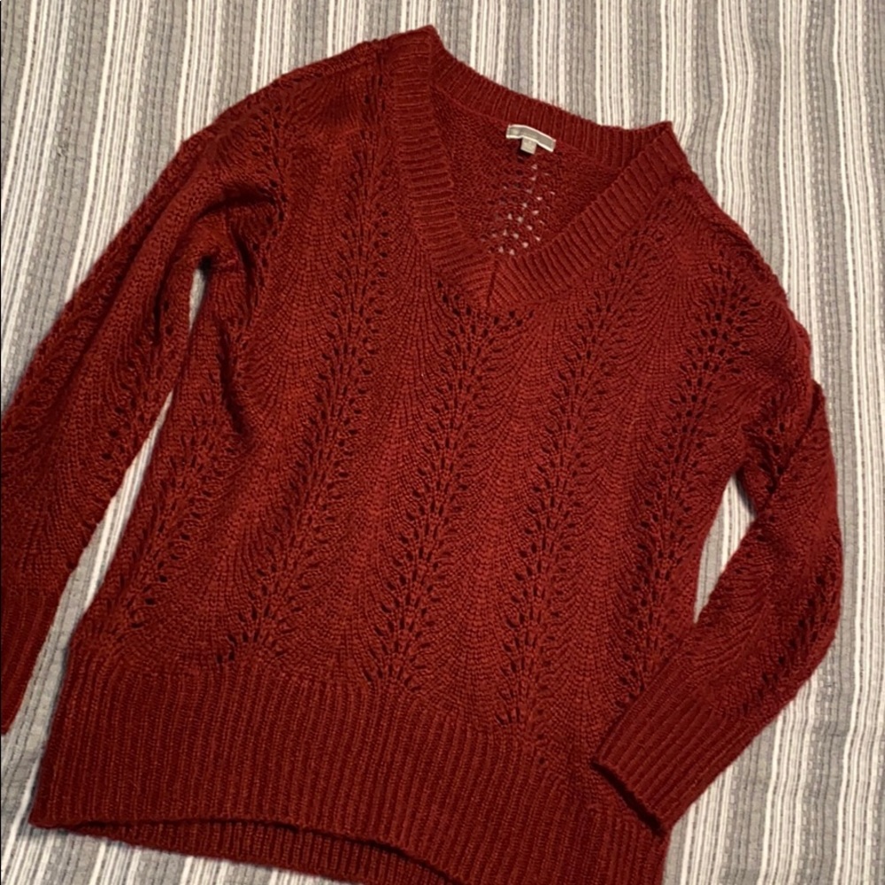 🌸3/$15 TBH Sweater! Burgundy Soft Open Knit!